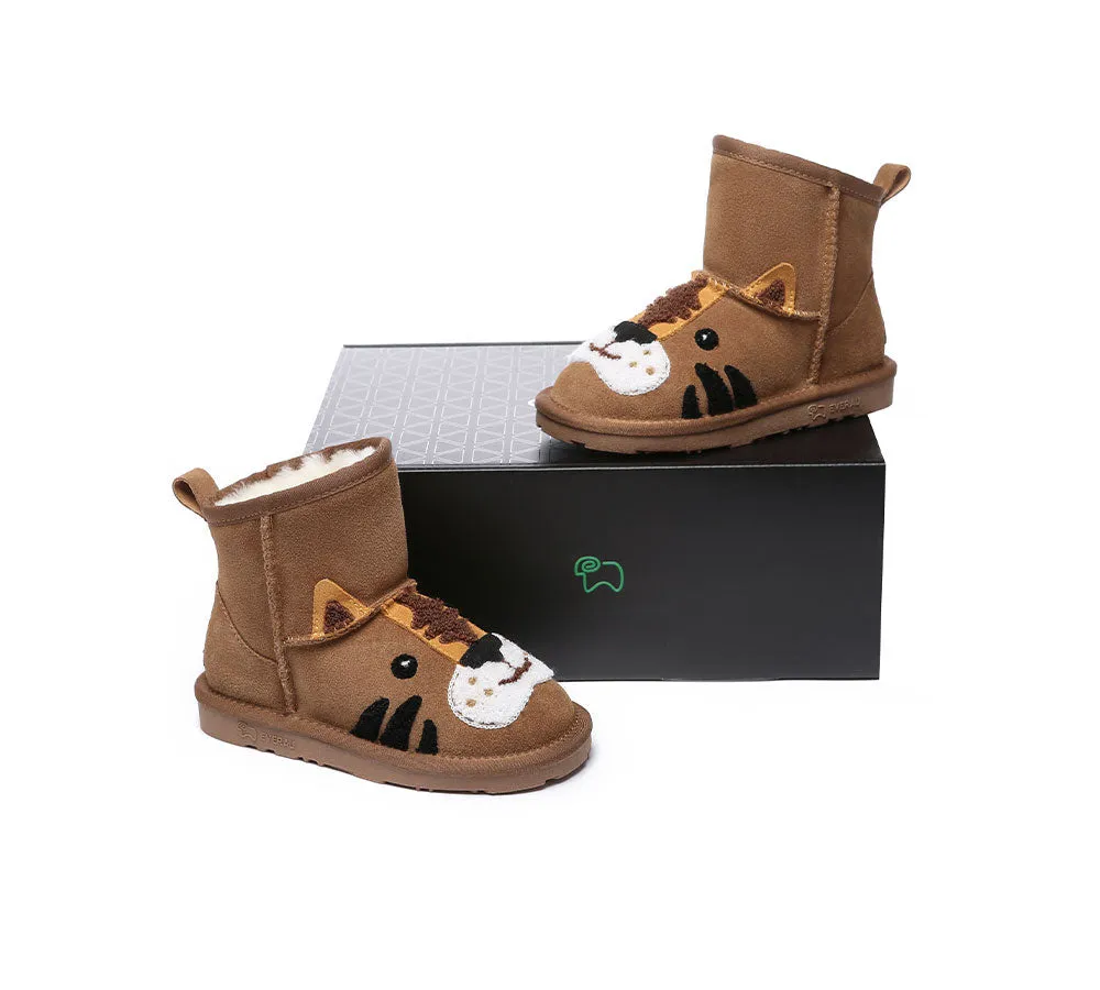 Kid Sheepskin Boots Tiger Kids Plus