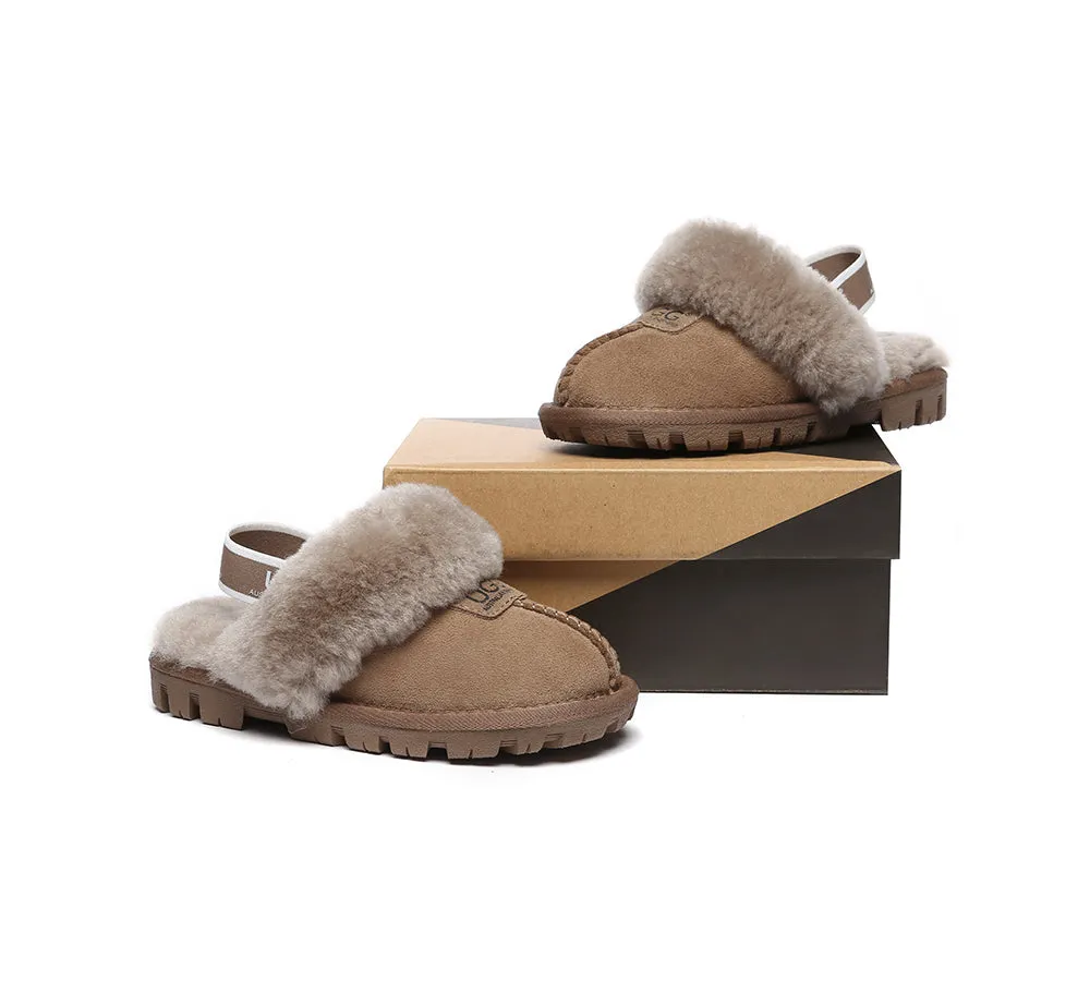 Kids Sheepskin Wool Slingback Slippers Suzie