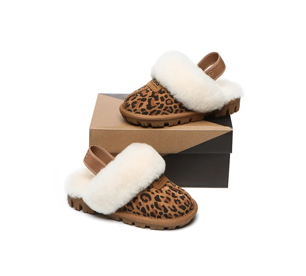 Kids Sheepskin Wool Slingback Slippers Suzie