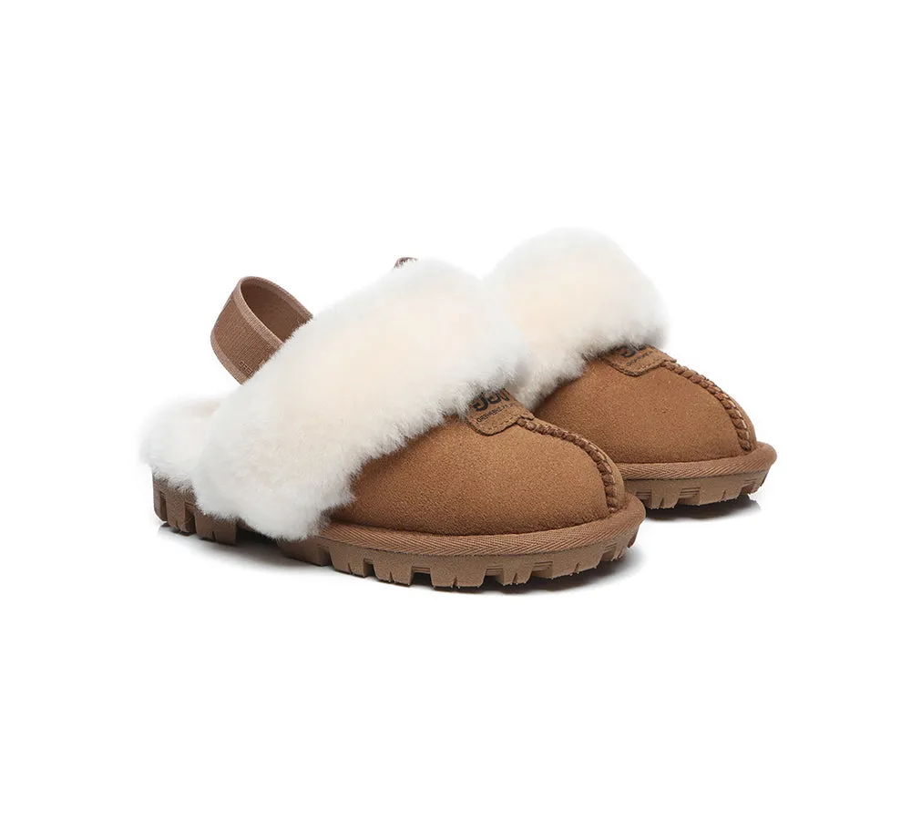 Kids Sheepskin Wool Slingback Slippers Suzie