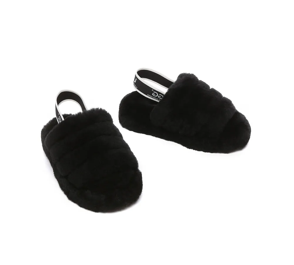 Kids Slingback Fluffy Slides Puffy