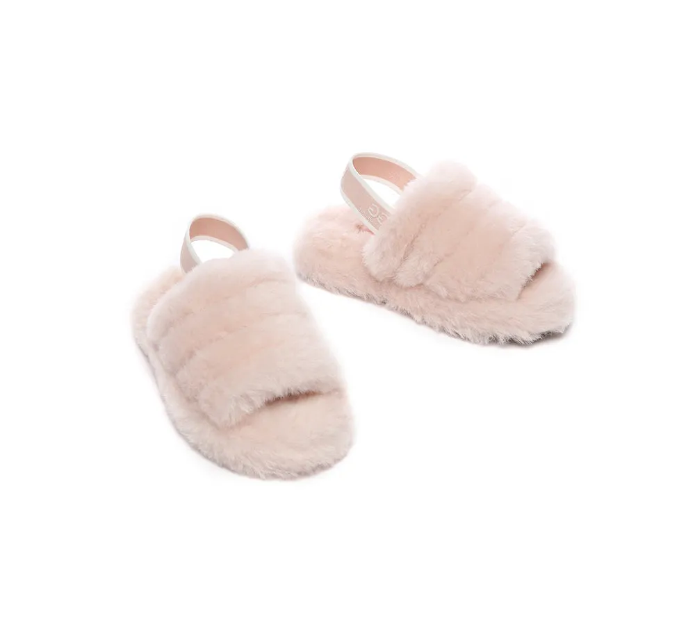 Kids Slingback Fluffy Slides Puffy