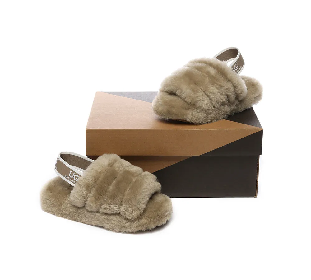 Kids Slingback Fluffy Slides Puffy