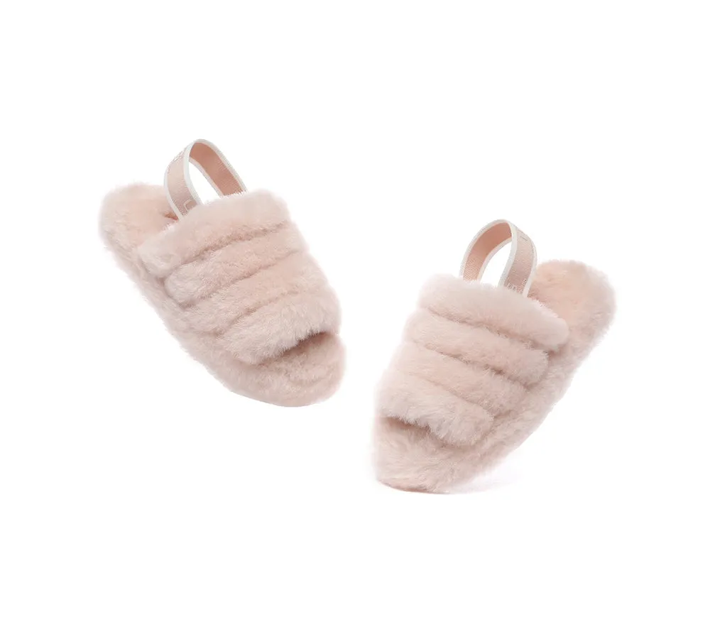 Kids Slingback Fluffy Slides Puffy