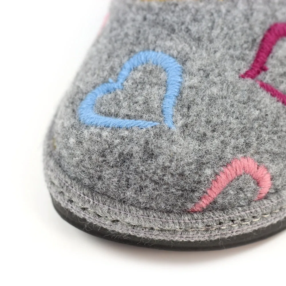 Ladies Bedroom Slippers Grey Lunar Soft Insoles Joyful