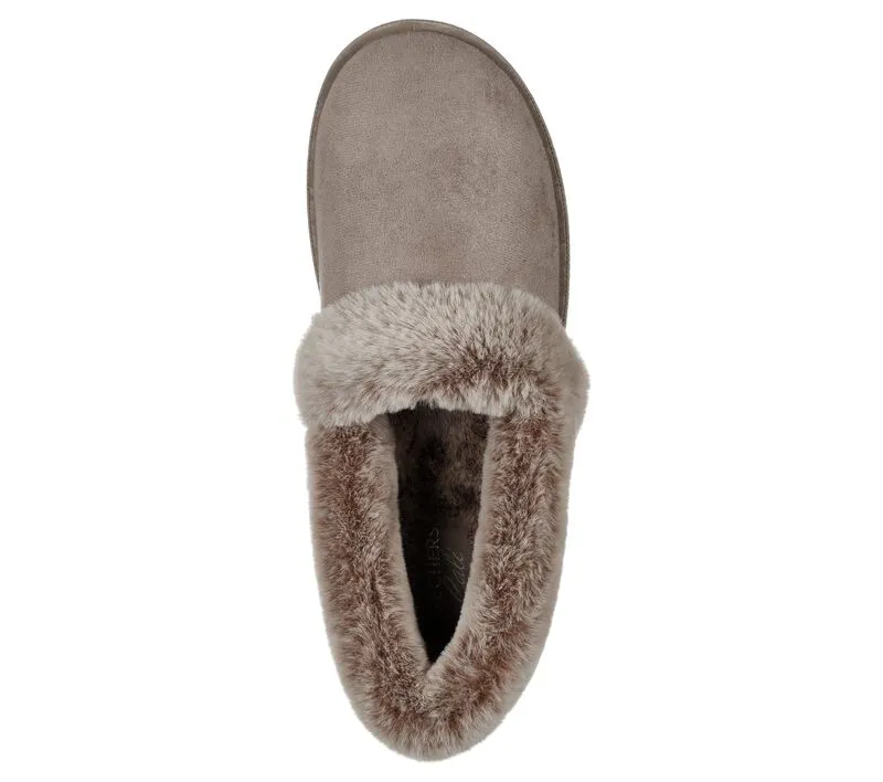 Ladies Skechers Bedroom Slippers Dark Taupe Cozy Memory Foam 32777 DKT