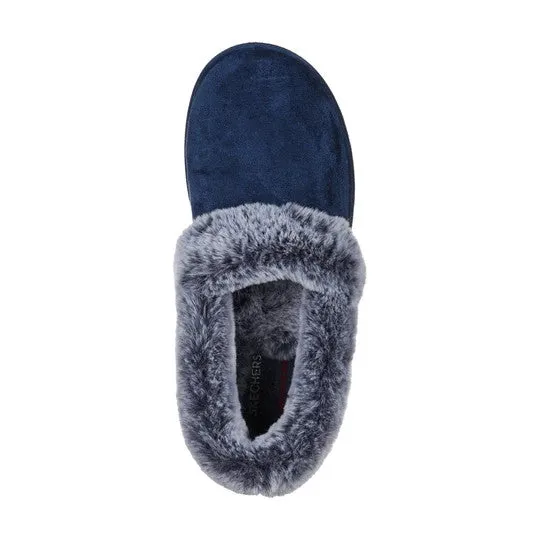 Ladies Skechers Bedroom Slippers Navy Cozy Memory Foam 32777 NVY