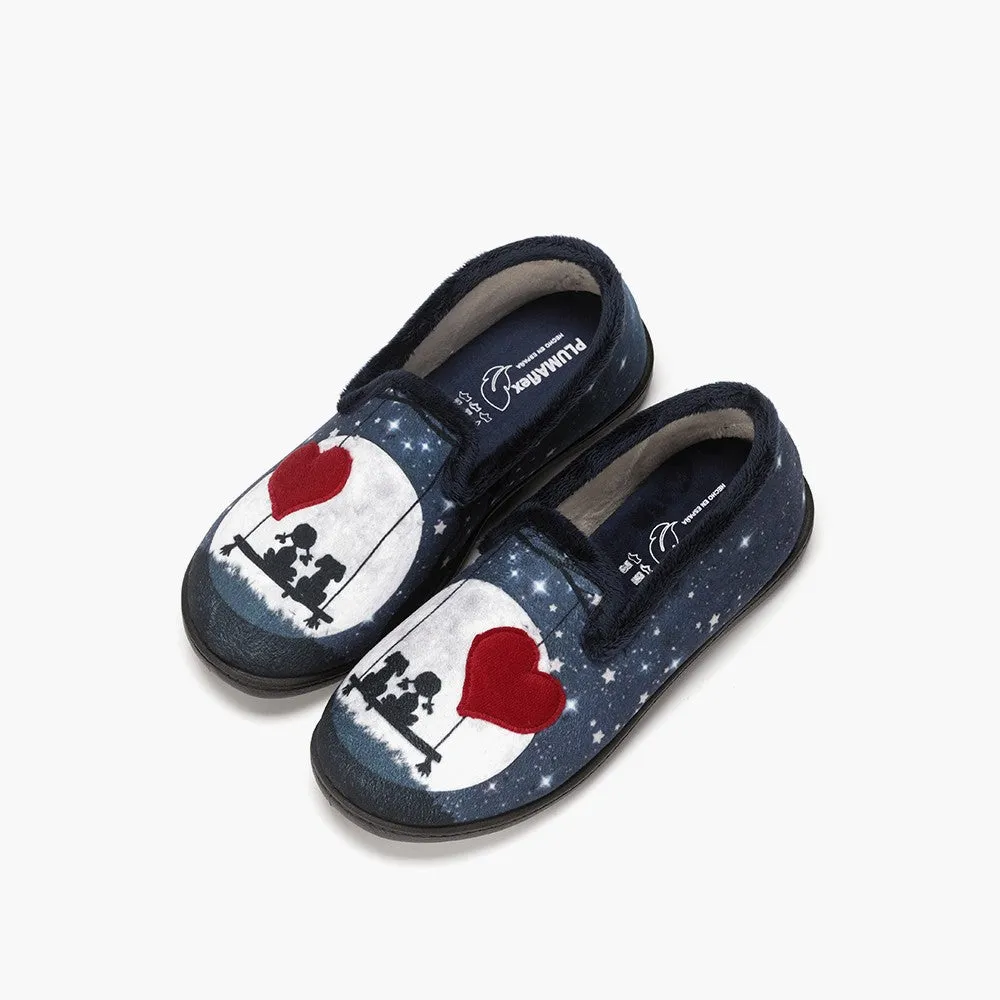 Ladies Slippers Love The Moon Plumaflex Memory Foam R12215