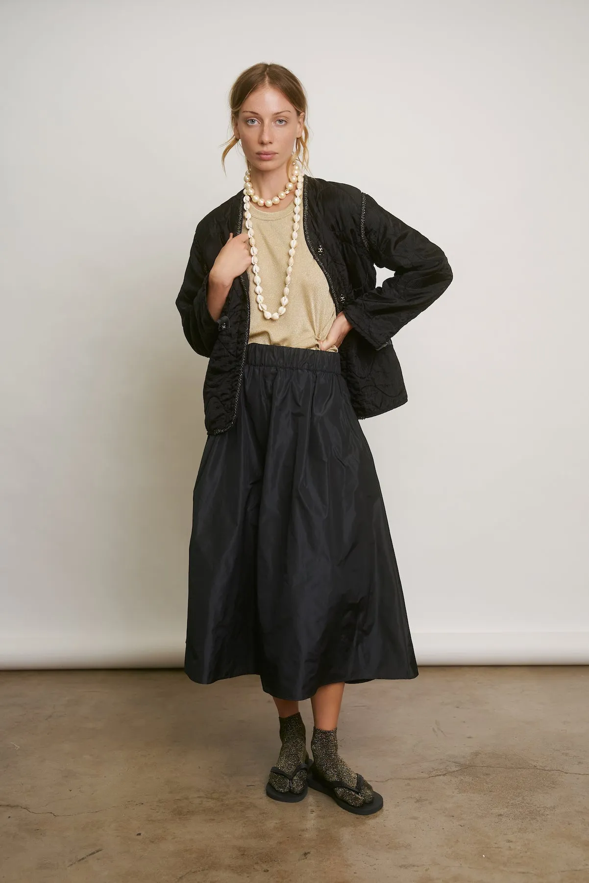 LE SKIRT | black taffeta