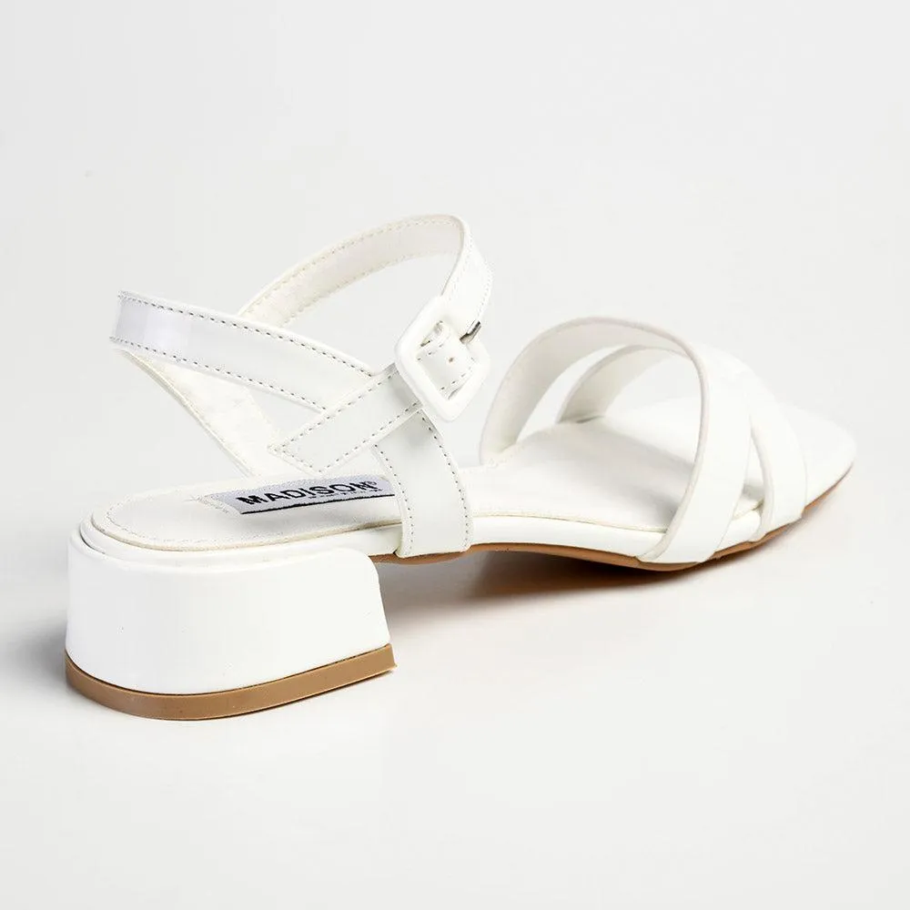 Madison Gentry Vamp Strap Sandal - White