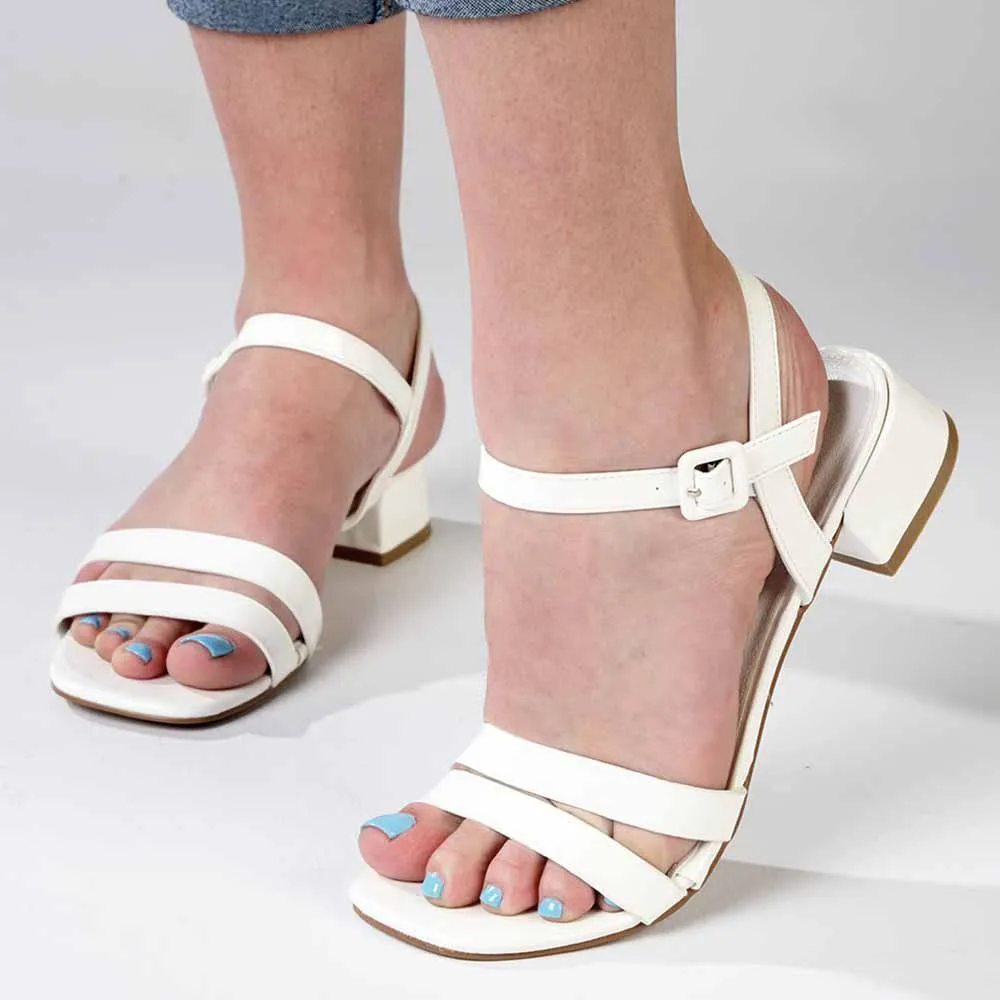 Madison Gentry Vamp Strap Sandal - White