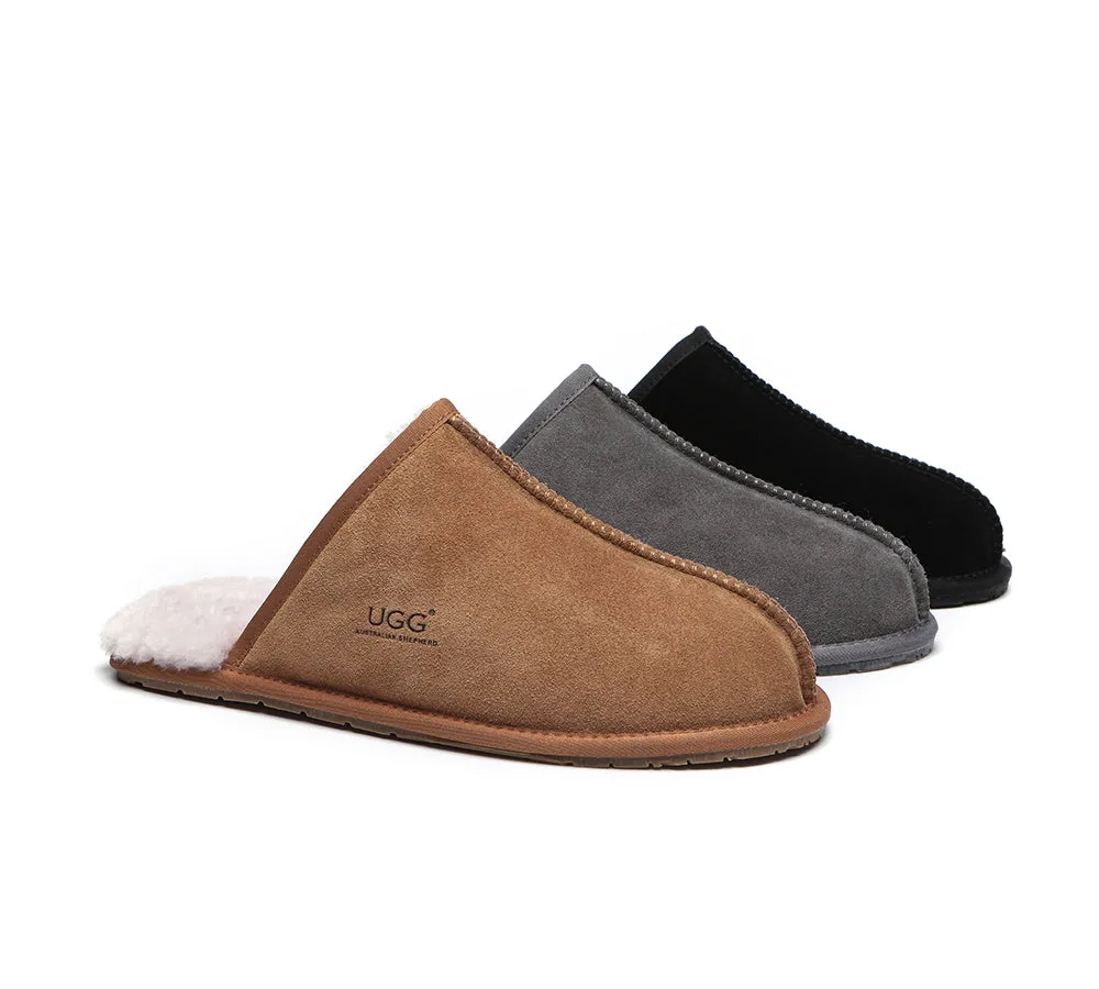 Men UGG Slippers Sheepskin Wool Home Slippers Bennett