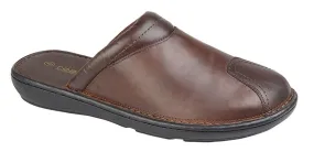 Mens Brown Mule Roamers Leather Slip On Slippers M024B