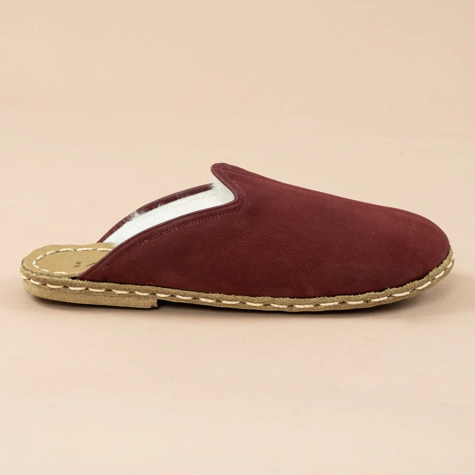 Men's Burgundy Barefoot Shearlings