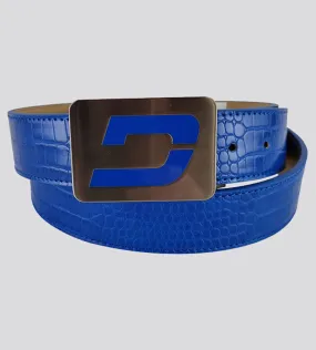 MEN'S CROC GOLF LEATHER BELT - BLUE (ONE SIZE FITS ALL)