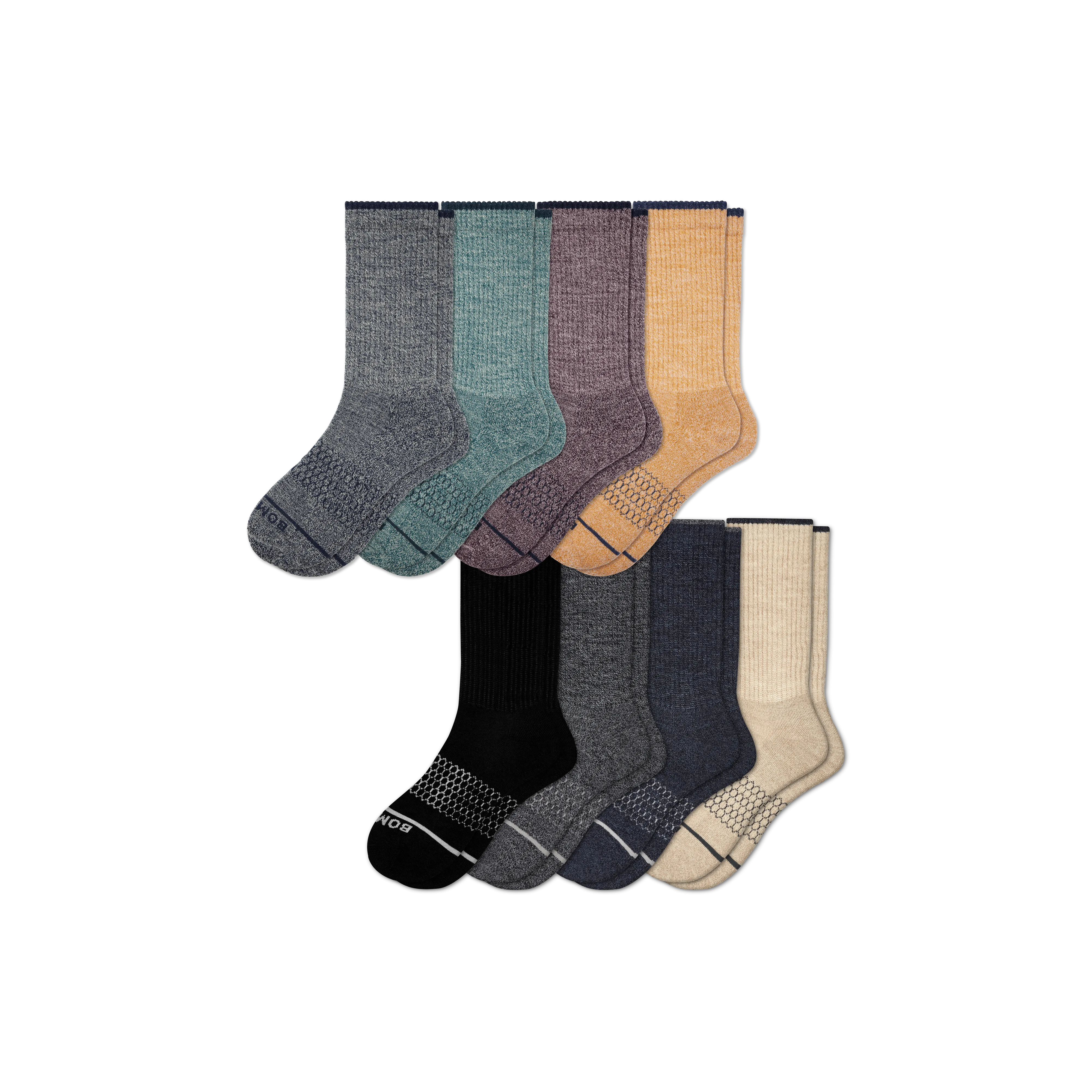 Men's Merino Wool Blend Calf Sock 8-Pack