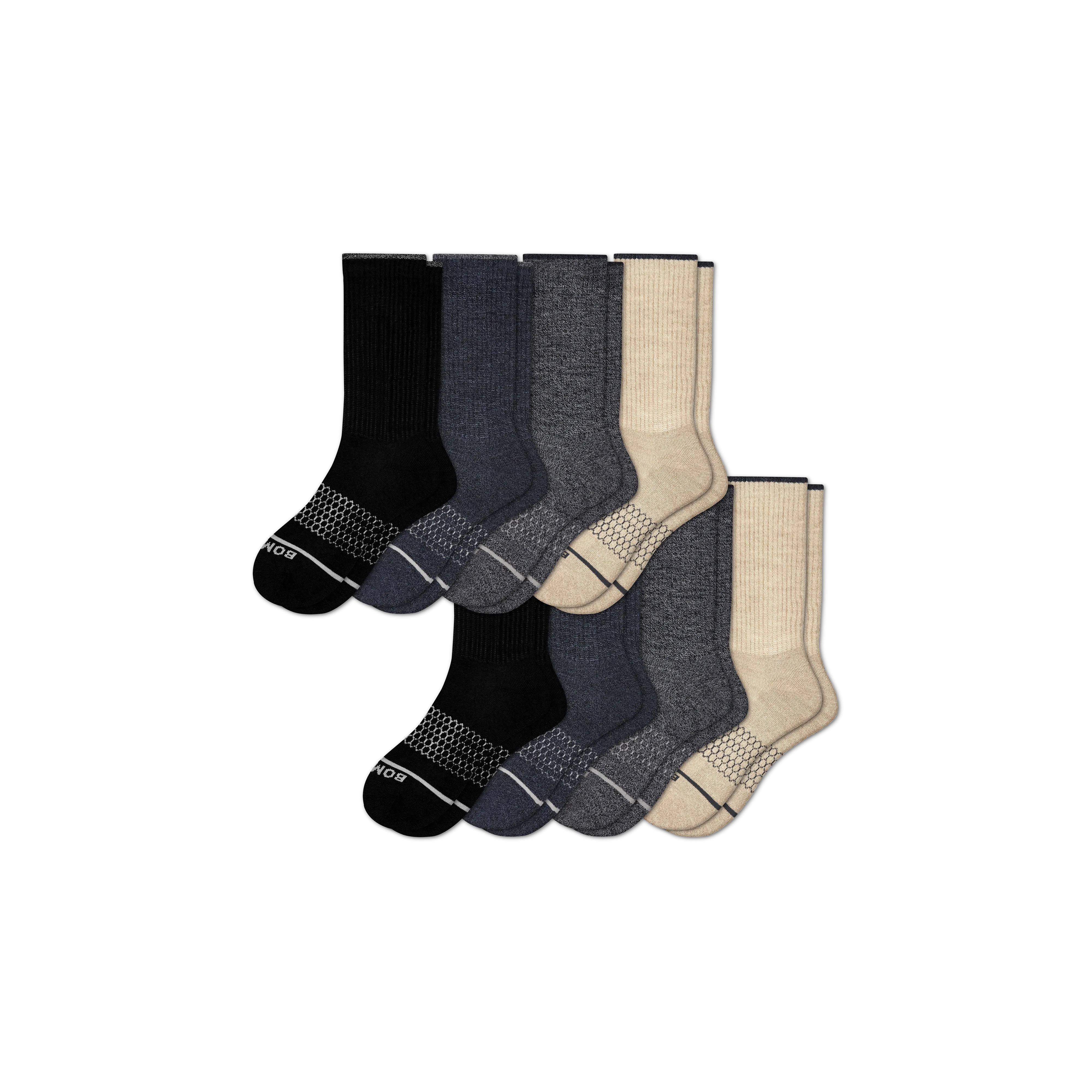 Men's Merino Wool Blend Calf Sock 8-Pack