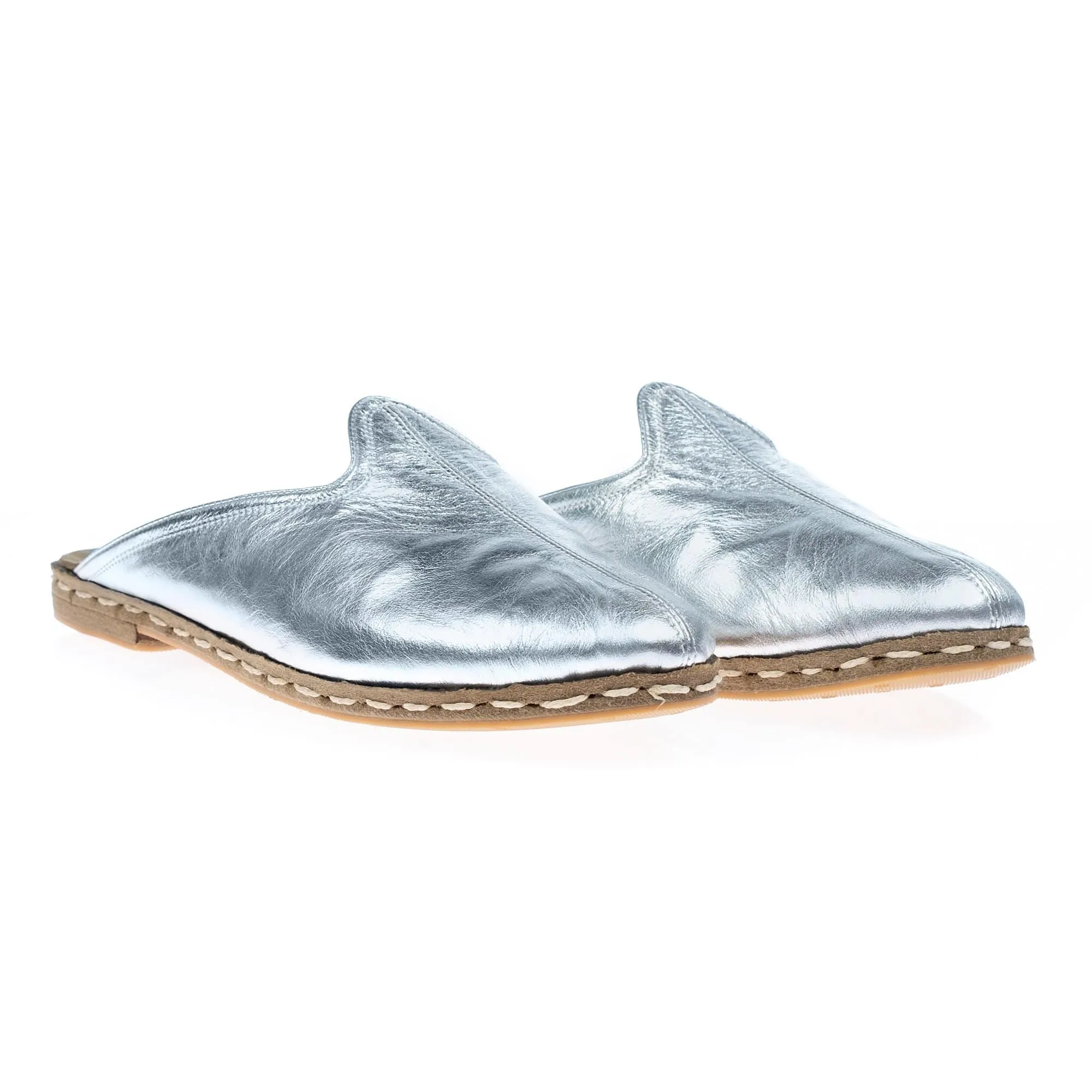 Men's Silver Slippers