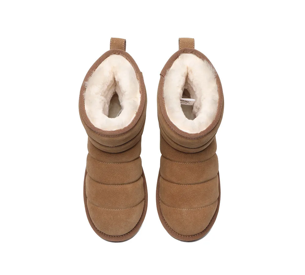 Mini Sheepskin Boots Women Puffer