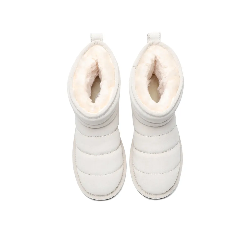 Mini Sheepskin Boots Women Puffer