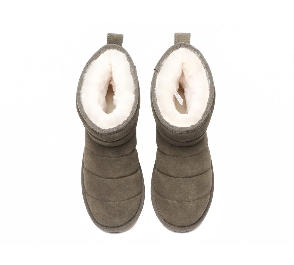 Mini Sheepskin Boots Women Puffer