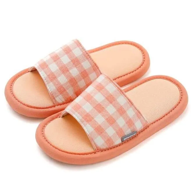 Ozkiz [Mini and Me] 'Checkered' Indoor Noise Reducing Slippers - Made in Korea