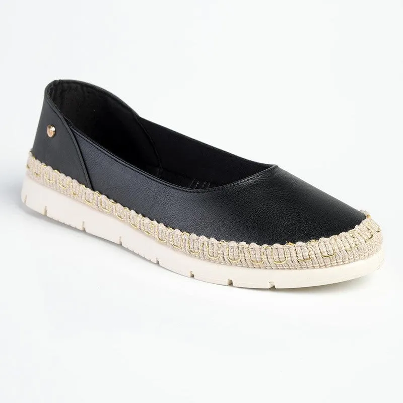 Pierre Cardin Ladies 2 Toned Slip On   - Black