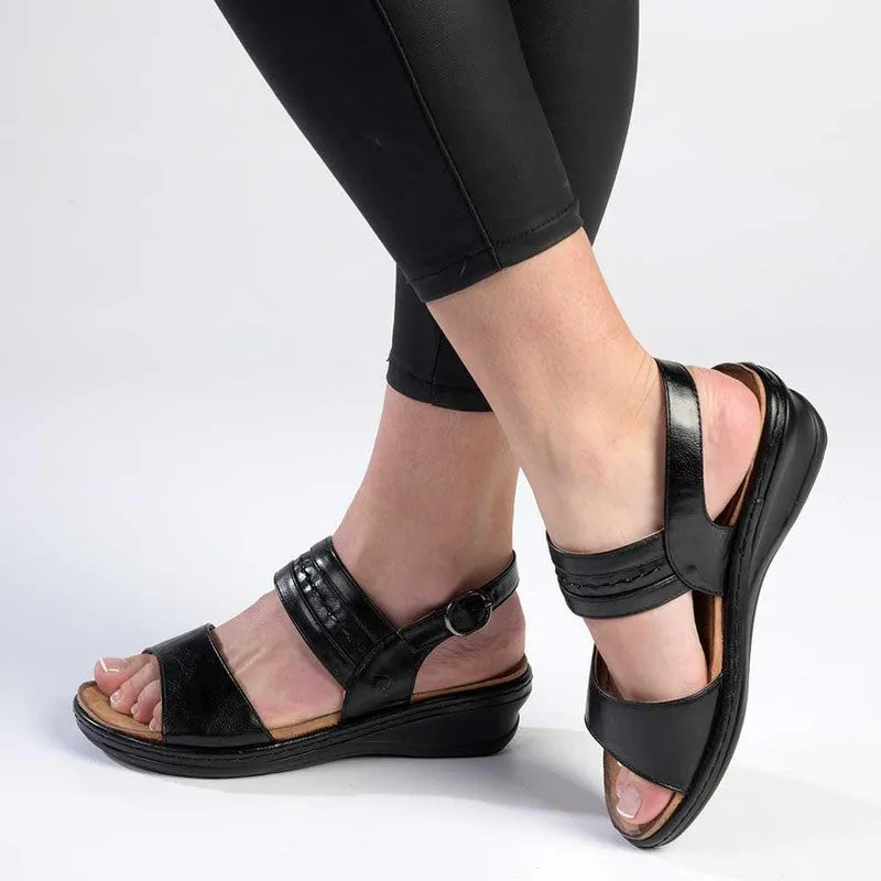 Pierre Cardin Libby 2 Strap Sandals - Black