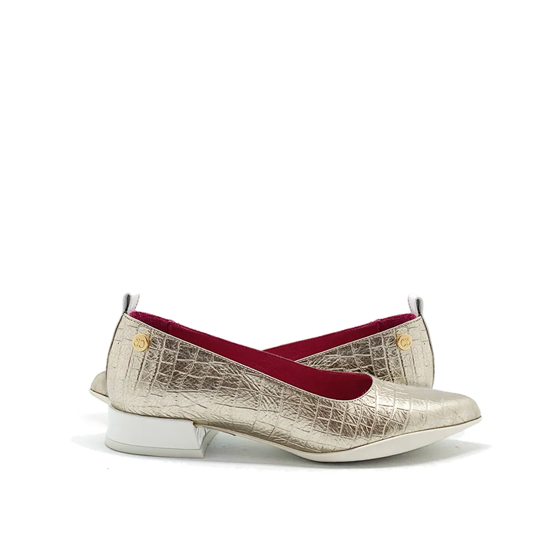 Pierre-Champagne Croc flat shoe