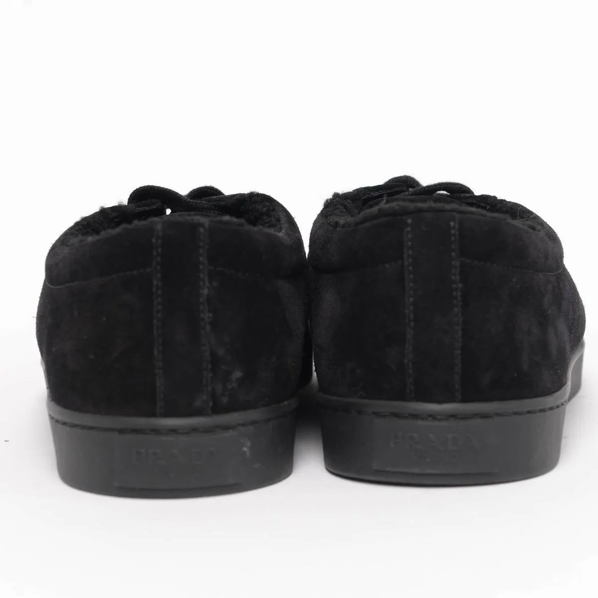 Prada Black Suede Low Top Sneakers 8