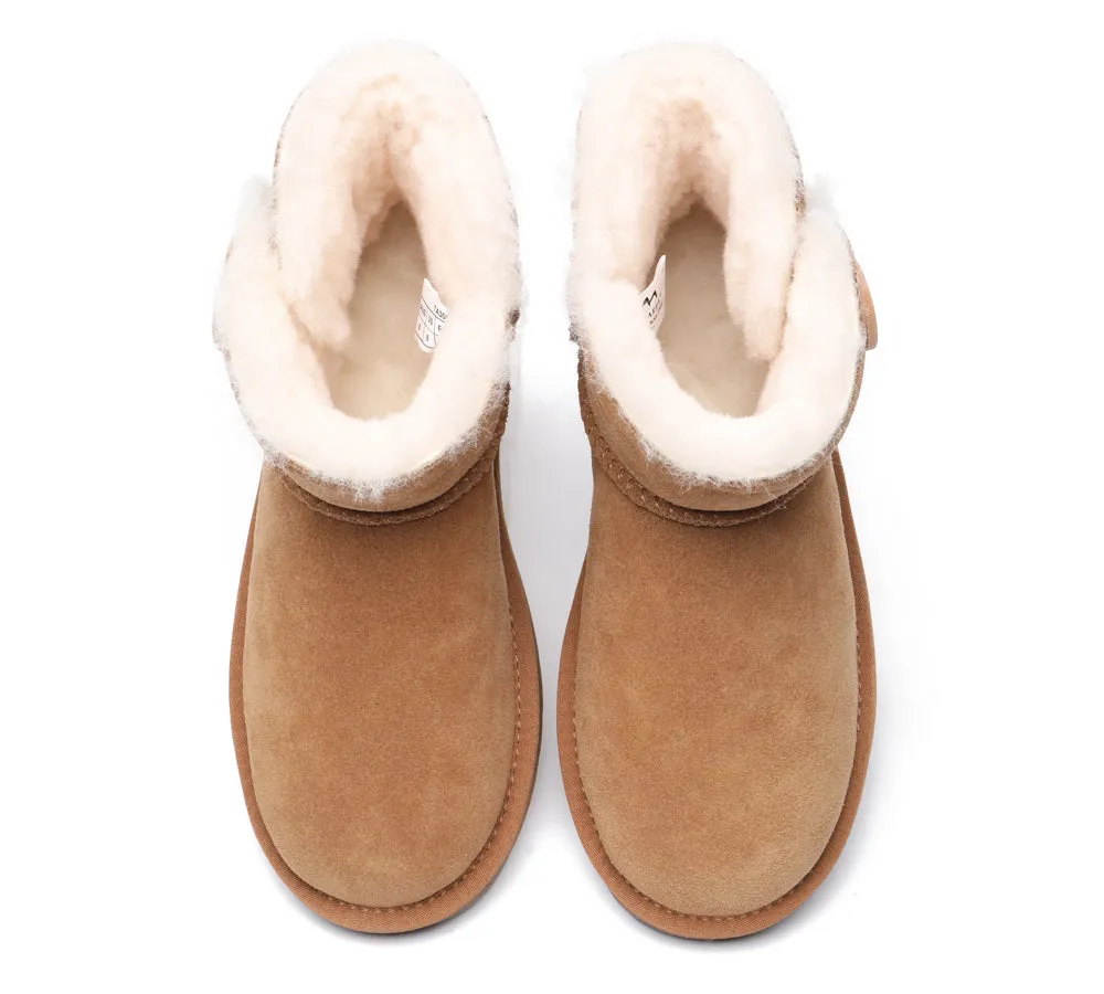 Premium Australian Sheepskin Boots Unisex Mini Button Plus