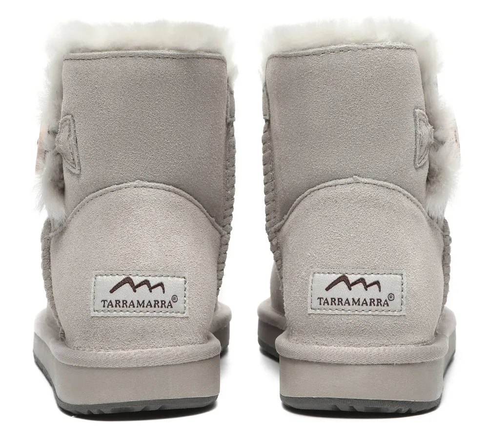 Premium Australian Sheepskin Boots Unisex Mini Button Plus