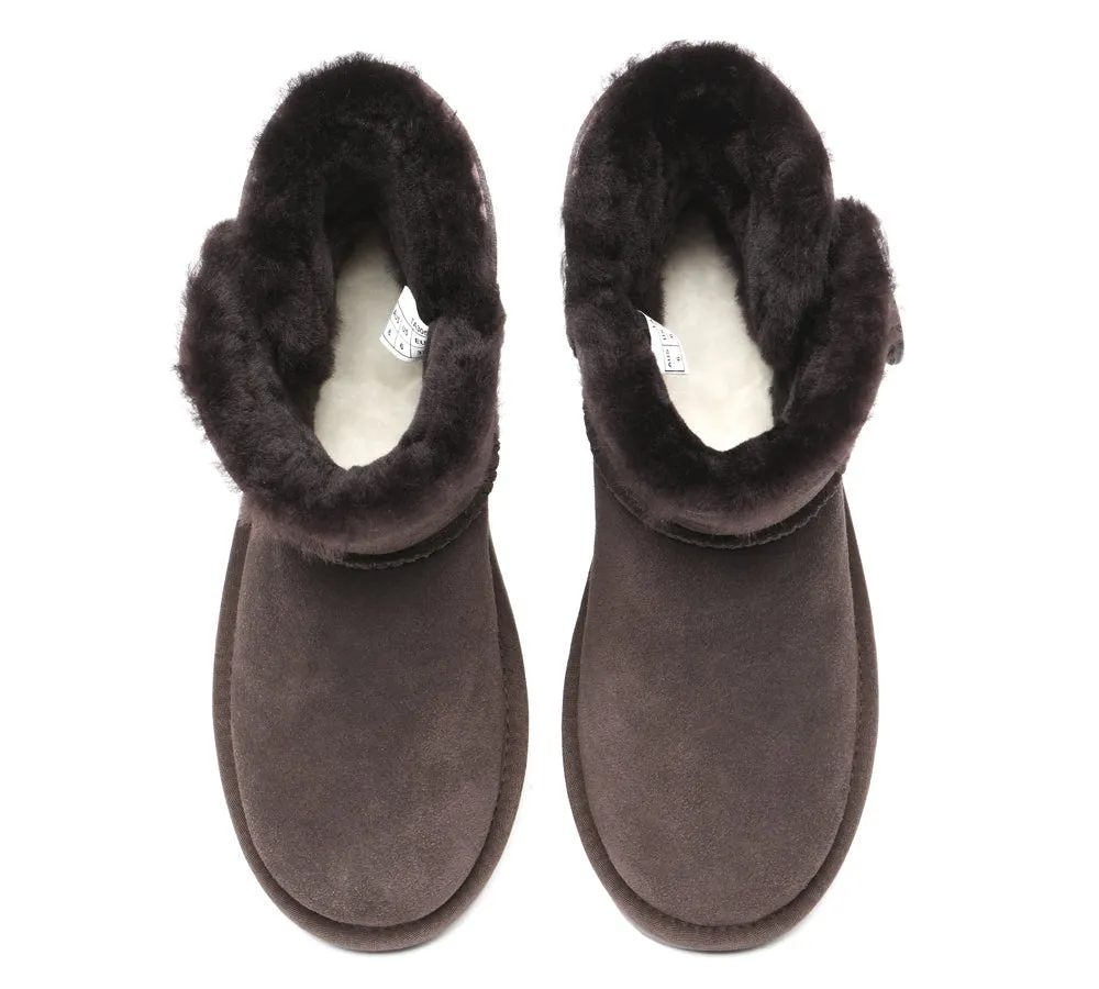 Premium Australian Sheepskin Boots Unisex Mini Button Plus