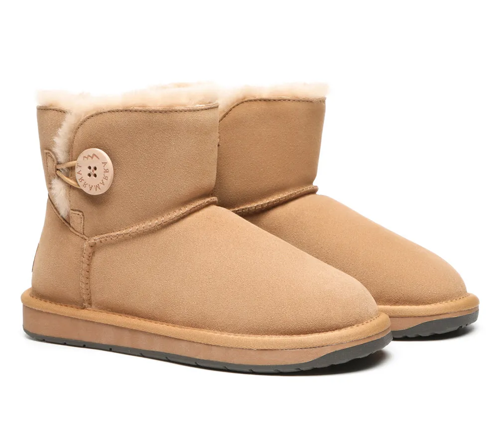 Premium Australian Sheepskin Boots Unisex Mini Button Plus