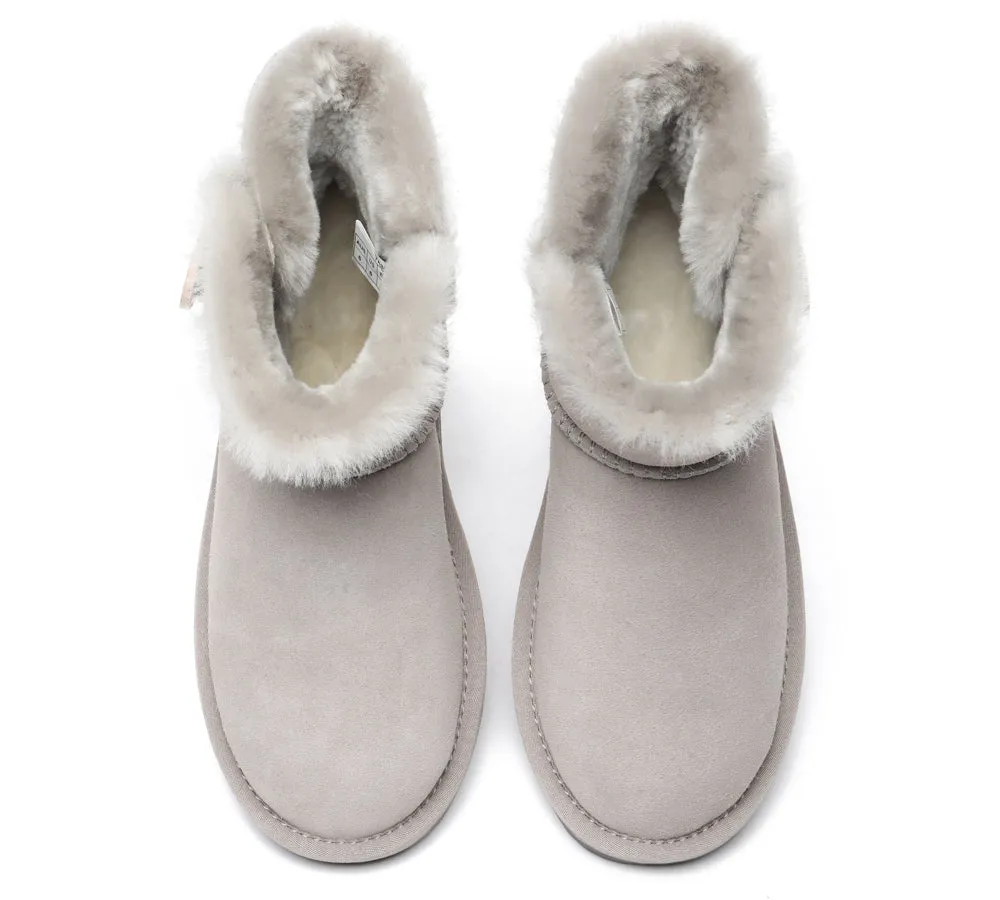 Premium Australian Sheepskin Boots Unisex Mini Button Plus