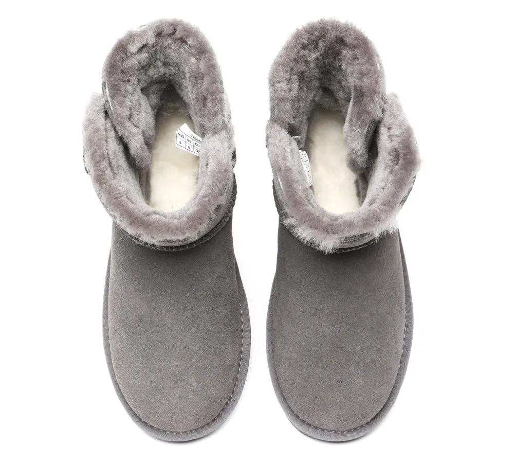 Premium Australian Sheepskin Boots Unisex Mini Button Plus