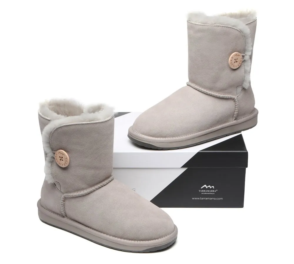 Premium Australian Sheepskin Boots Unisex Short Button Plus