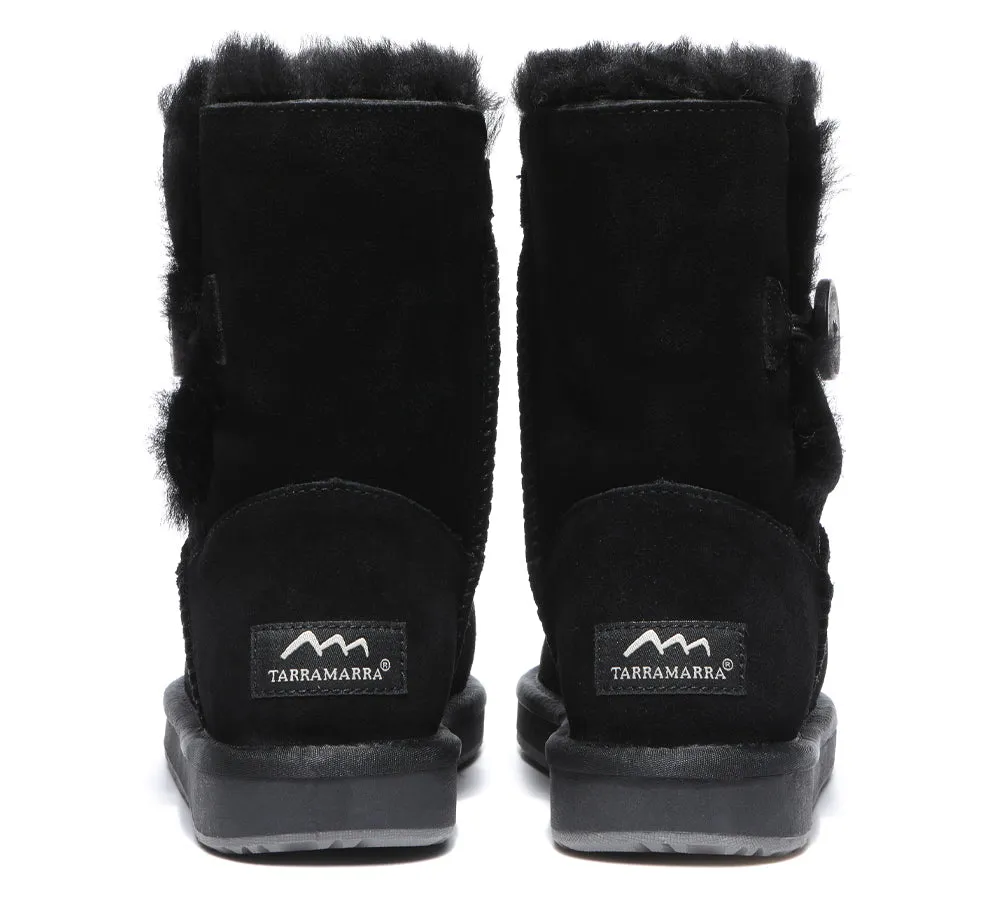 Premium Australian Sheepskin Boots Unisex Short Button Plus