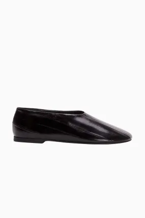 Proenza Schouler Glove Slippers - Shiny Eel Black