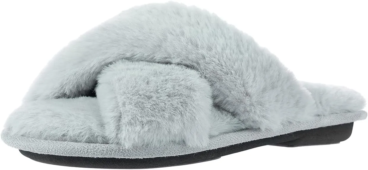 RockDove Women's X-Band Faux Fur Slide Slipper