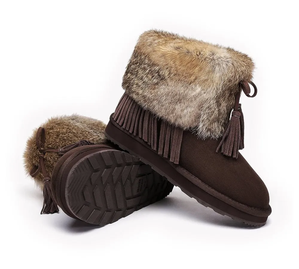 Sheepskin Ankle Fur Top Women Boots Urban Foxy