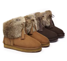 Sheepskin Ankle Fur Top Women Boots Urban Foxy