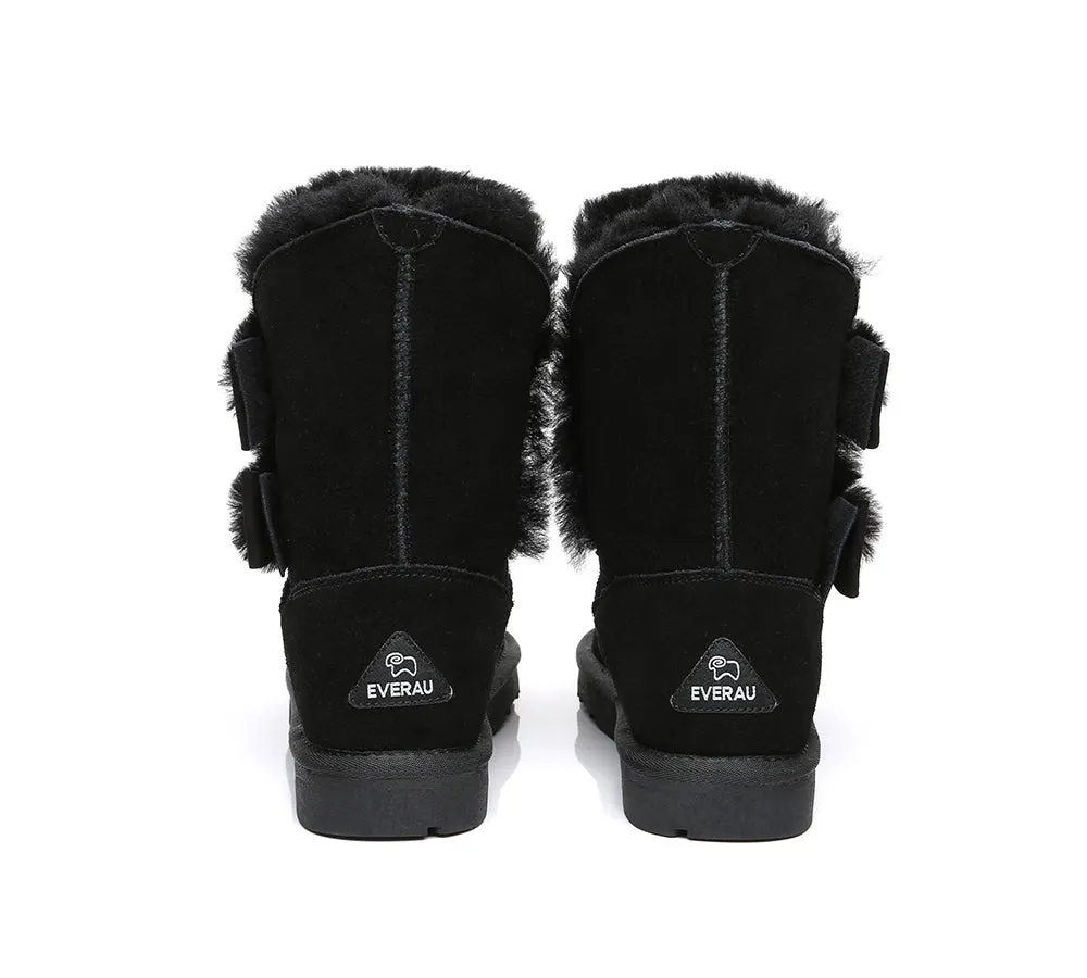 Sheepskin Double Bow Boots Women Eira