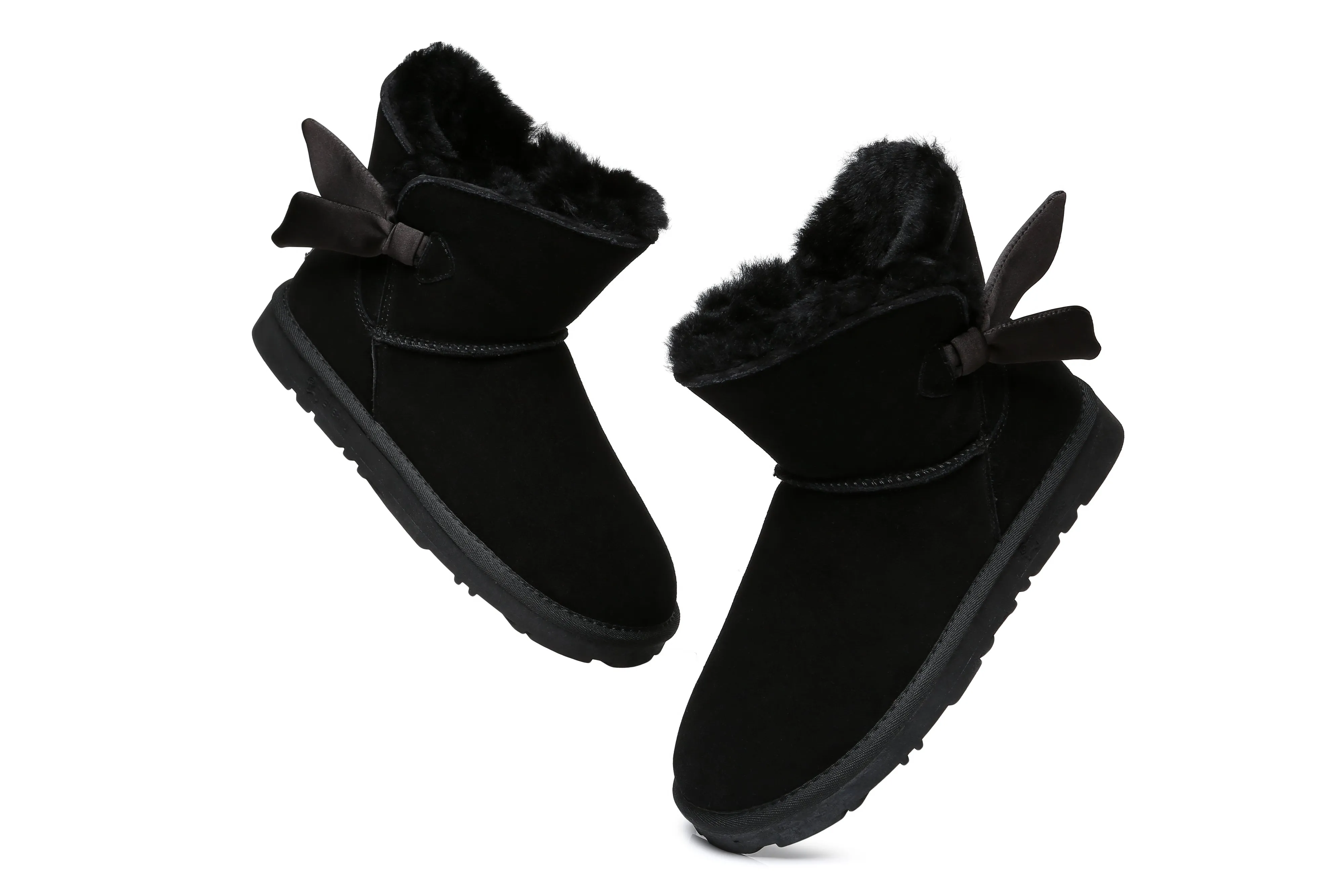 Sheepskin Single Bow Boots Women Ember