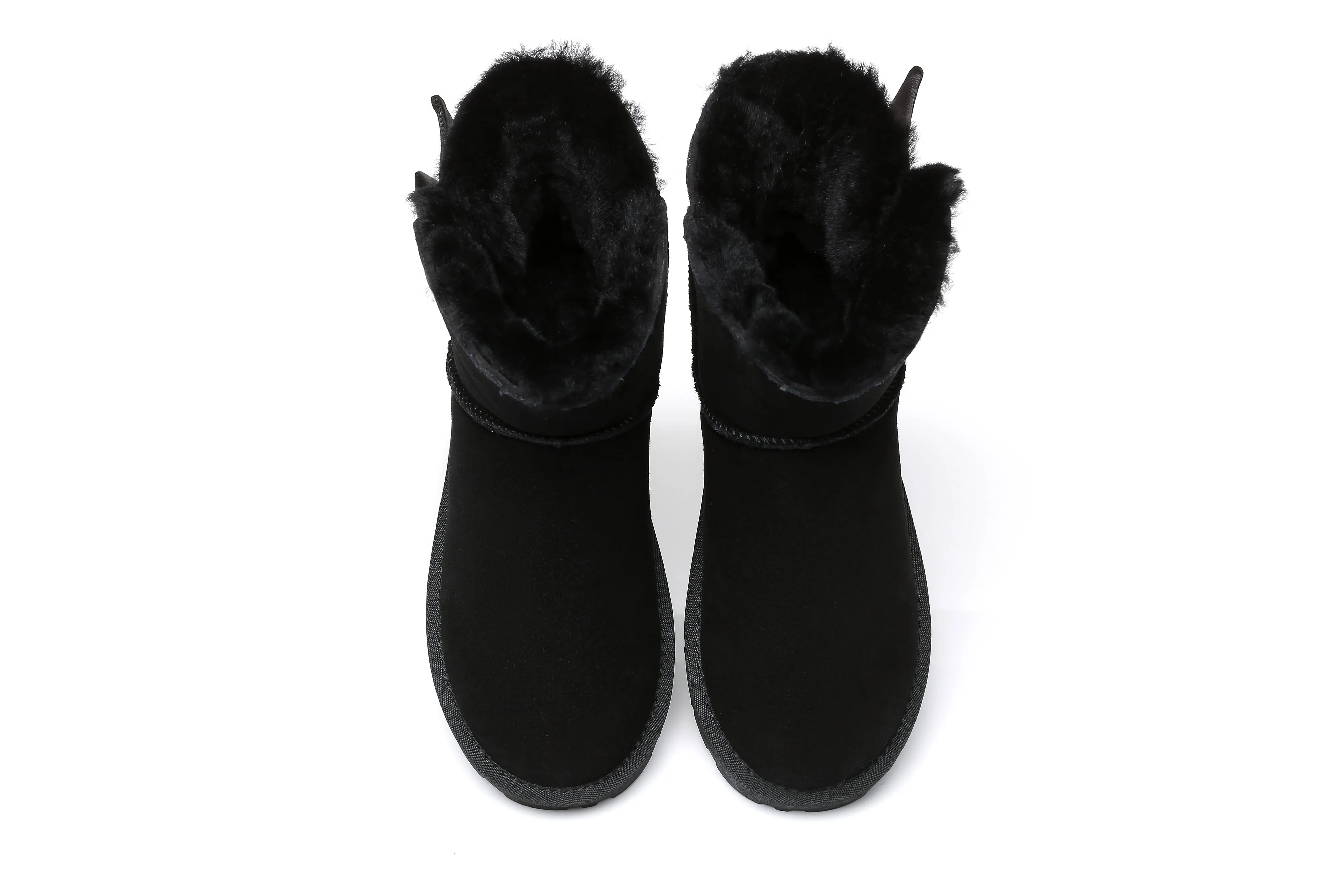 Sheepskin Single Bow Boots Women Ember