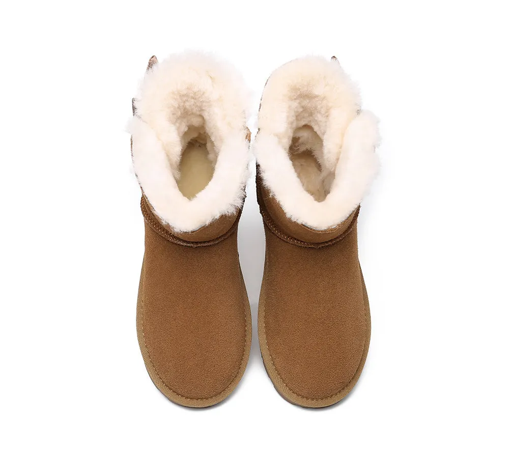 Sheepskin Single Bow Boots Women Ember