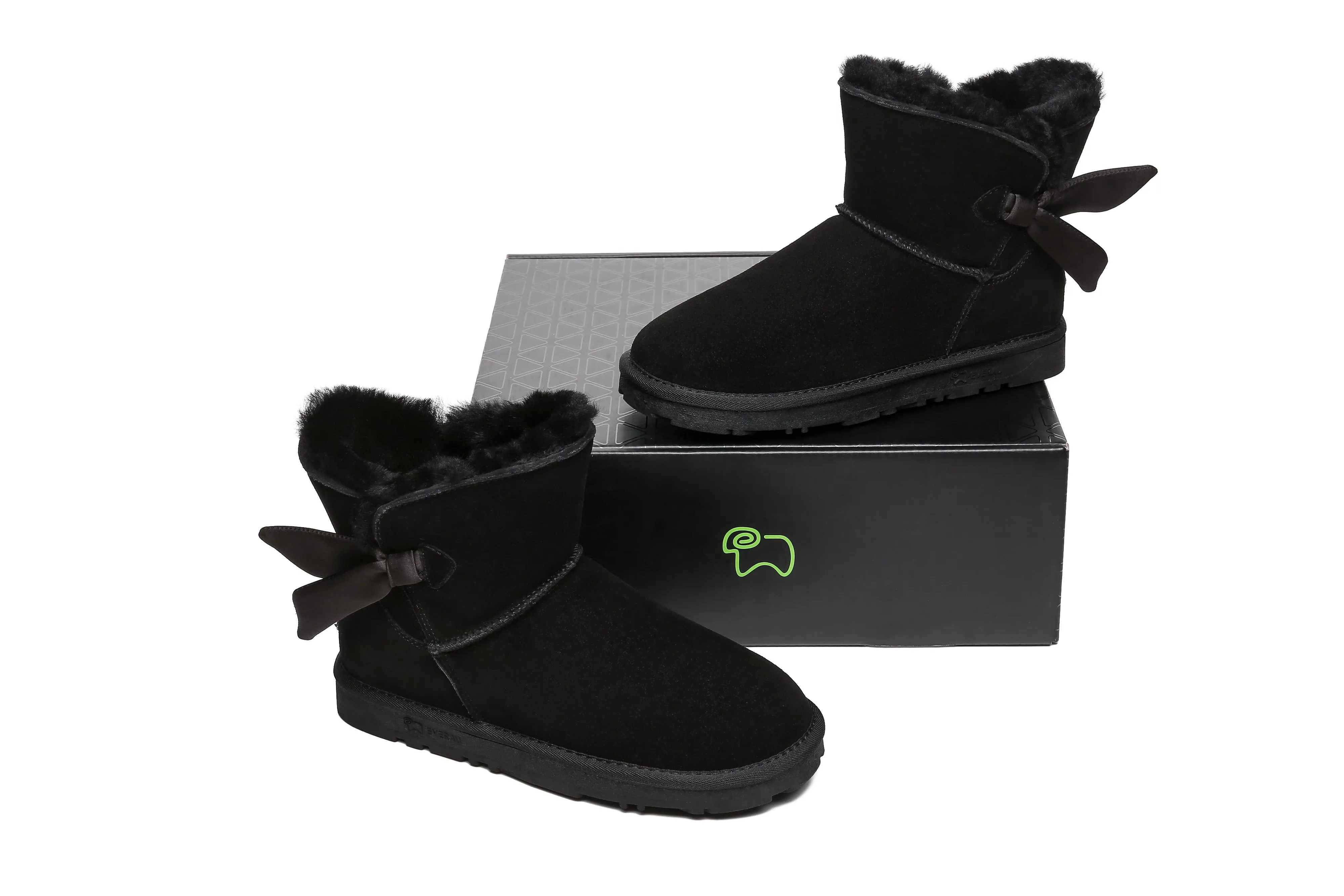 Sheepskin Single Bow Boots Women Ember