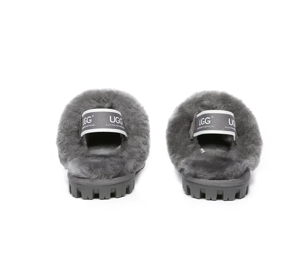 Sheepskin Wool Removable Strap Slingback Slippers Suzie ll