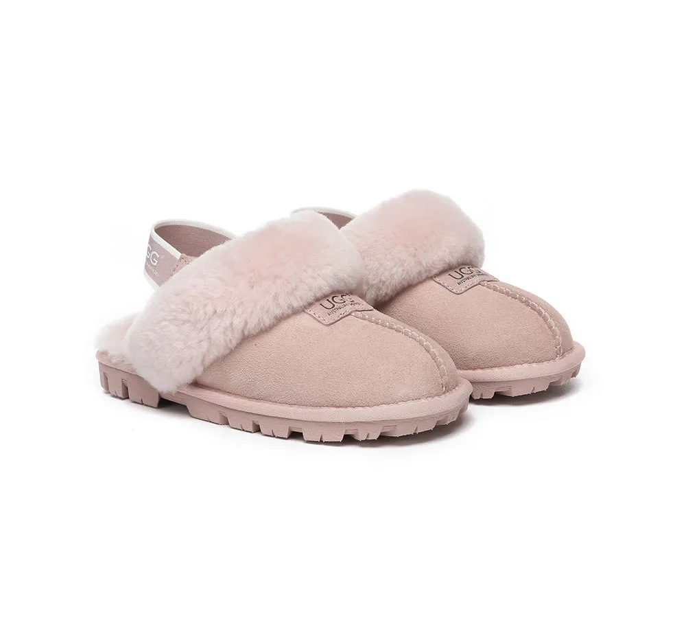 Sheepskin Wool Removable Strap Slingback Slippers Suzie ll