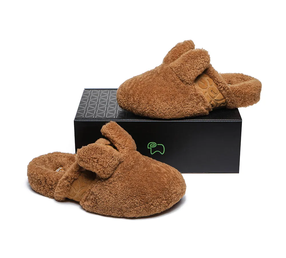 Sheepskin Wool Slippers Women Fluffy Bunny